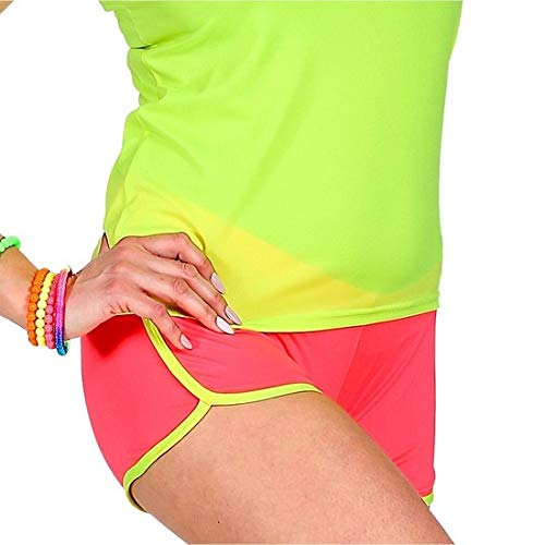 NET TOYS Stylische 80er Jahre Hot Pants - Neonpink - Sportliche Damen-Hose Mini-Shorts im 90s Look - Genau richtig für Fasching & Karneval von NET TOYS