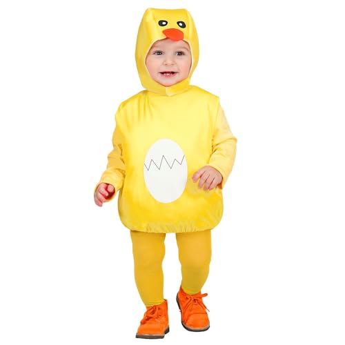 NET TOYS Süßer Küken Jumpsuit - Gelb 90-104 cm, 1-3 Jahre - Bezauberndes Kleinkinder-Kostüm Hühnchen Verkleidung mit Kapuze von NET TOYS