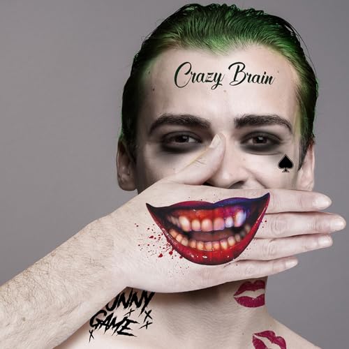 NET TOYS Temporäre Klebe-Tattoos Joker - Bunt 30x14cm - Angesagte Party-Schminke Clown Fake Tattoo für Gesicht - Tattoo-Aufkleber Schurke für Fasching & Karneval NET TOYS Temporäre Klebe-Tattoos Joker - Bunt 30x14cm - Angesagte Party-Schminke Clown Fake Tattoo für Gesicht - Tattoo-Aufkleber Schurke für Fasching & Karneval von NET TOYS