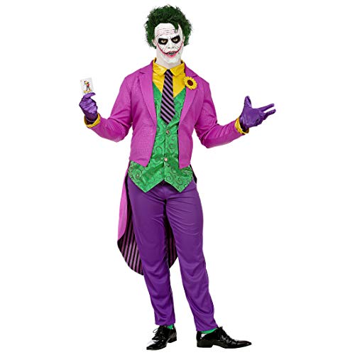 NET TOYS Tolles Joker-Kostüm für Männer | Violett-Grün in Größe S (48) | Extravagantes Herren-Outfit Bösewicht | Perfekt geeignet für Halloween & Karneval von NET TOYS