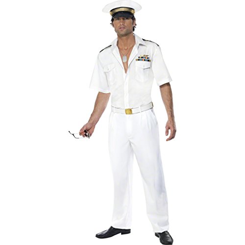 NET TOYS Top Gun Kostüm weiß L 52/54 Pilotenkostüm NET TOYS Top Gun Kostüm weiß L 52/54 Pilotenkostüm von NET TOYS