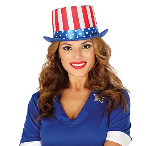 NET TOYS USA-Zylinder für Erwachsene | Rot-Weiß-Blau | Aufregende Unisex-Kopfbedeckung America | EIN Blickfang für Mottoparty & Straßenkarneval von NET TOYS