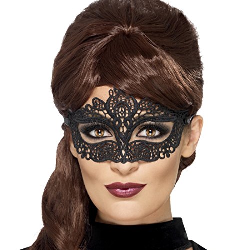 NET TOYS Venezianische Augenmaske Spitzenmaske schwarz Maske Karneval Venedig Venedigmaske für Maskenball von NET TOYS