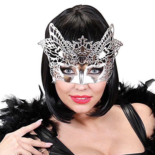 NET TOYS Venezianische Königin Augenmaske Elegante Gothic Maske silberfarben Ballmaske venezianisch Venedigmaske für Maskenball NET TOYS Venezianische Königin Augenmaske Elegante Gothic Maske silberfarben Ballmaske venezianisch Venedigmaske für Maskenball von NET TOYS