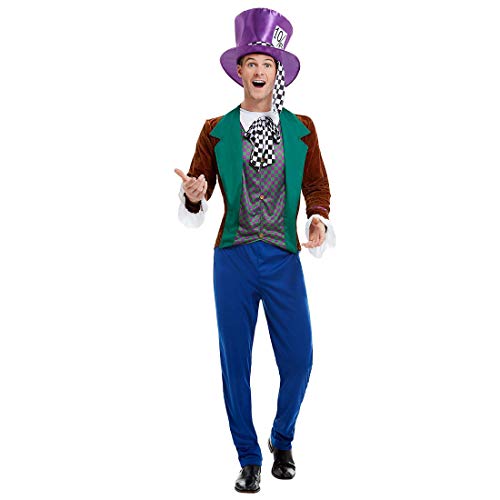 NET TOYS Verrückter Hutmacher Kostüm - L (52/54) - Außergewöhnliche Herren-Verkleidung Alice im Wunderland - Bestens geeignet für Kostümfest & Karneval von NET TOYS
