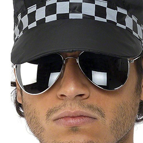 NET TOYS Verspiegelte Brille Silber-schwarz Pilotenbrille Polizeibrille Faschingsbrille Karnevalsbrille Copbrille Polizei NET TOYS Verspiegelte Brille Silber-schwarz Pilotenbrille Polizeibrille Faschingsbrille Karnevalsbrille Copbrille Polizei von NET TOYS