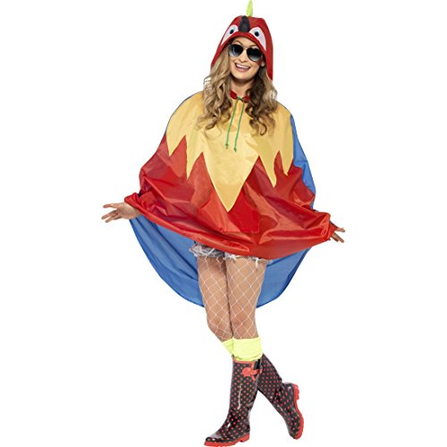 NET TOYS Vogelkostüm Papagei Kostüm Cape Papageien Party Poncho Papageienkostüm Regenponcho Papageikostüm Regencape Vogel Tierkostüm Karnevalskostüme Tier von NET TOYS