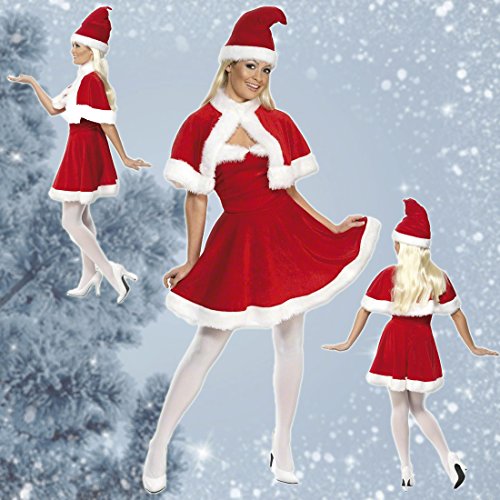 NET TOYS Weihnachtsfrau Kostüm Weihnachtskostüm Frau M 40/42 Weihnachtsoutfit Damen Miss Santa Verkleidung Damenkostüm Nikoläusin Nikolausfrau Karnevalskostüm von NET TOYS