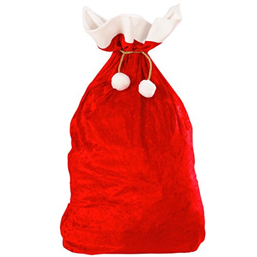 NET TOYS Weihnachtsmannsack Deluxe Jutesack rot Gabensack Geschenksack Weihnachtsmann Nikolaus Sack Kostüm Accessoire von NET TOYS