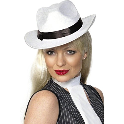 NET TOYS Weisser 20er 30er Jahre Mafia Hut Gangsterhut weiß Mafiahut Gangster Hut Bogart Faschingshut Karnevalshut von NET TOYS