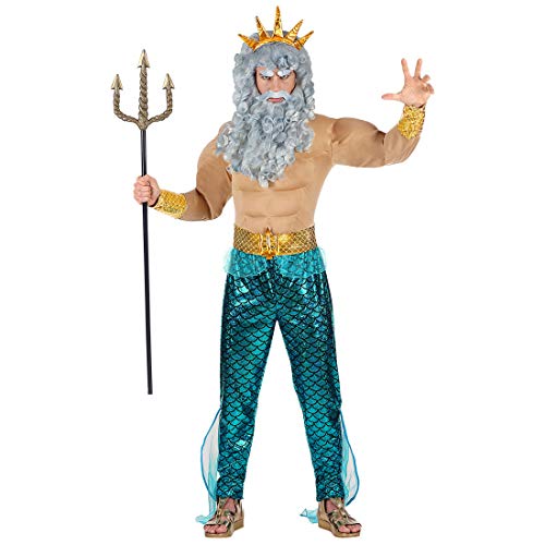 NET TOYS Witziges Neptun-Kostüm für Herren | Größe L (52) | Originelle Männer-Verkleidung Poseidon geeignet für Mottoparty & Strandparty von NET TOYS