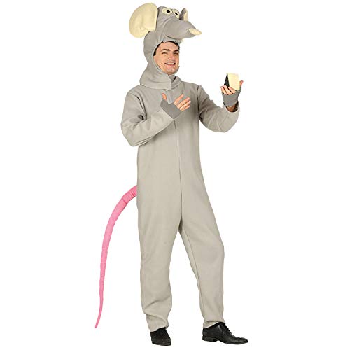 NET TOYS Witziges Rattenkostüm für Erwachsene - Grau-Rosa M (48/50) - Tierische Unisex-Verkleidung Maus Tierkostüm Nager - EIN Blickfang für Straßenkarneval & Kostümfest von NET TOYS