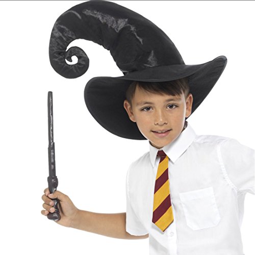 NET TOYS Zauberer Kostüm Set für Kinder mit Hut, Krawatte und Zauberstab Magier Kinderkostüm Zauberlehrling Outfit von NET TOYS