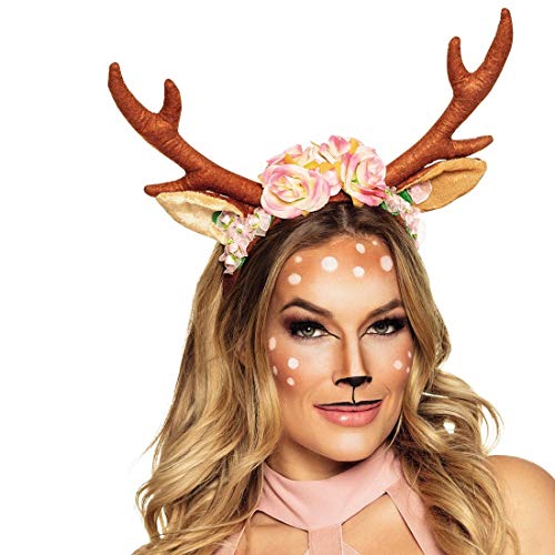 NET TOYS Zauberhafter Rentier-Haarreif mit Blumen - Braun-Rosa - Märchenhafter Damen-Kopfschmuck Hirsch-Geweih mit Stoff-Blüten - EIN Highlight für Fasching & Kostümfest NET TOYS Zauberhafter Rentier-Haarreif mit Blumen - Braun-Rosa - Märchenhafter Damen-Kopfschmuck Hirsch-Geweih mit Stoff-Blüten - EIN Highlight für Fasching & Kostümfest von NET TOYS
