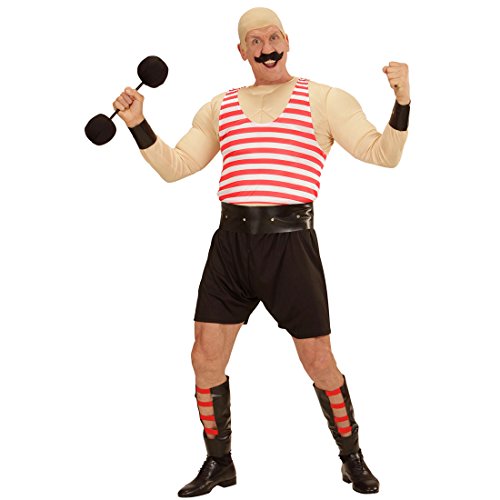 NET TOYS Zirkus Kostüm Muskelmann Herrenkostüm M/L (50/52) Gewichtheber Muskel Kostüm Dompteur Verkleidung von NET TOYS