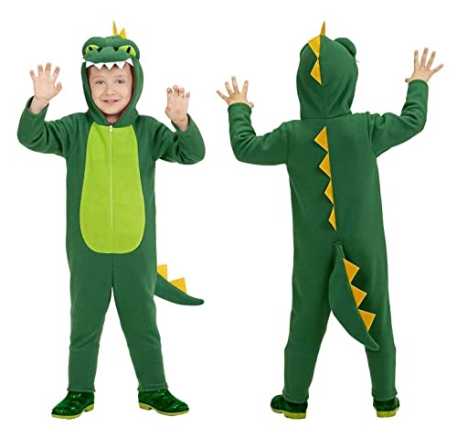 Net Toys Süßes Drachen-Kostüm für Kinder Grün 111 116 cm, 4 5 Jahre Dinosaurier Kostüm Kinder Drachen-Kostüm perfekt geeignet für Kinder-Kaschnade & Kostümparty von NET TOYS