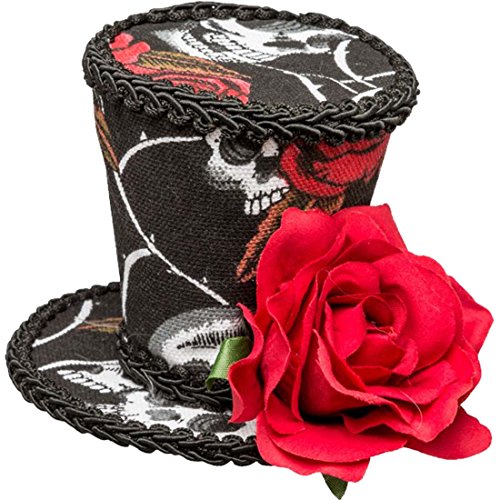 NET TOYS Sugar Skull Minizylinder La Catrina Minihut mit Rose Kleiner Zylinder Calavera Kopfschmuck Dia de los Muertos Fascinator Tag der Toten Totenfest Zylinderhut Halloween NET TOYS Sugar Skull Minizylinder La Catrina Minihut mit Rose Kleiner Zylinder Calavera Kopfschmuck Dia de los Muertos Fascinator Tag der Toten Totenfest Zylinderhut Halloween von NET TOYS