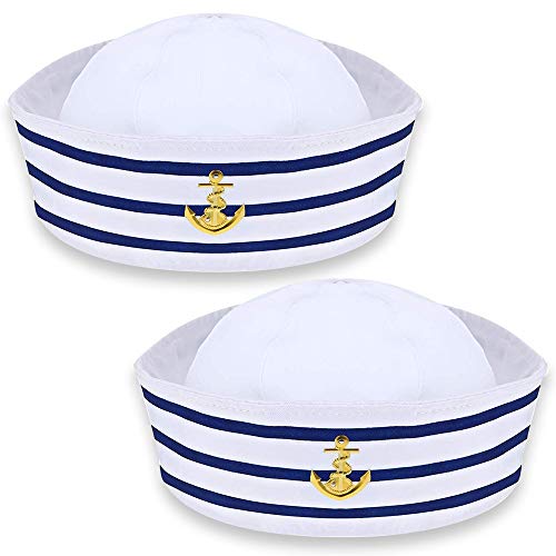 Kapitänsmütze Matrosenmütze, Weiß Kapitänsmützen Herren Ideal Matrosen Kostüm Accessoires, Partyhut Erwachsene Marine Mütze Damen/Männer Marine Hut Kapitän Accessoires für Partys Cosplay(2 Packung) Kapitänsmütze Matrosenmütze, Weiß Kapitänsmützen Herren Ideal Matrosen Kostüm Accessoires, Partyhut Erwachsene Marine Mütze Damen/Männer Marine Hut Kapitän Accessoires für Partys Cosplay(2 Packung) von NETUME