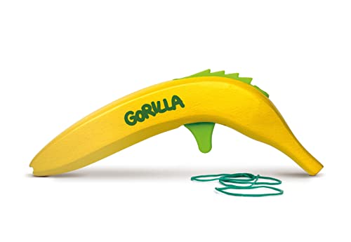 Gorilla - lustige Gummibandpistole in Bananenform. Ungefährlich für Kinder: schießt mit leichten Gummiringen. Mit Zielscheibe und Zackenmagazin für 4 Gummibänder, Bananenpistole von Neue Freunde. Gorilla - lustige Gummibandpistole in Bananenform. Ungefährlich für Kinder: schießt mit leichten Gummiringen. Mit Zielscheibe und Zackenmagazin für 4 Gummibänder, Bananenpistole von Neue Freunde. von NEUE FREUNDE inventing & producing schnickschnack