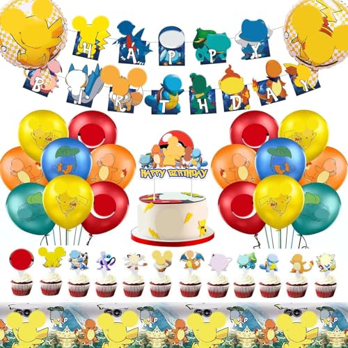 Kinder Geburtstagsdeko Set, 44 PCS Birthday Party Supplies, Kinder Party Set mit Folienballon, Latexballon, Tischdecke Geburtstag, Happy Birthday Banner, Torten Deko für Jungs/Mädchen Kinder Geburtstagsdeko Set, 44 PCS Birthday Party Supplies, Kinder Party Set mit Folienballon, Latexballon, Tischdecke Geburtstag, Happy Birthday Banner, Torten Deko für Jungs/Mädchen von NEUNEL