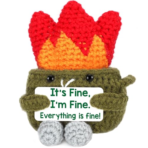 Lustiger emotionaler Müllcontainer, inspirierendes Oster-Geschenk für Frauen, Männer, Kollegen, Freunde, Stressabbau, kleine Dinge, positive Häkel-Dumpster, Feuer-Schreibtisch-Zubehör, Dekoration von NEVERNERVE