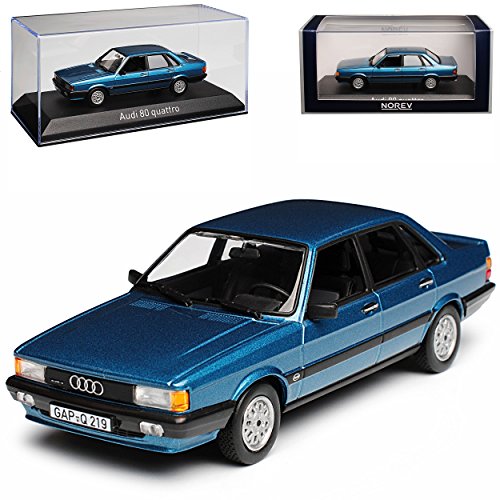 A*U*D*I 80 B2 Limousine Blau 2. Generation 1978-1986 1/43 Norev Modell Auto mit individiuellem Wunschkennzeichen von HDmirrorR