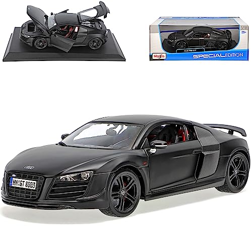 A*U*D*I R8 GT Matt Schwarz Coupe 2010 1/18 Maisto Modell Auto mit individiuellem Wunschkennzeichen von NEW