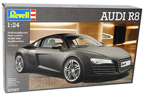 A-U-D-I R8 Coupe Matt Schwarz 2005-2015 07057 Bausatz Kit 1/24 Revell Modell Auto von NEW