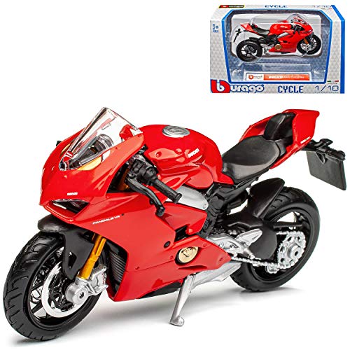 Ducati Panigale V4 Rot 1/18 Bburago Modell Motorrad mit individiuellem Wunschkennzeichen von NEW