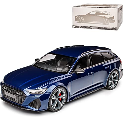 A*U*D*I A6 RS6 C8 Avant Kombi Blau Metallic Modell Ab 2018 1/18 Minichamps Modell Auto mit individiuellem Wunschkennzeichen von NEW