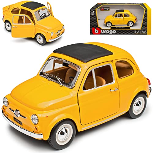 FIAT 500F Klassik Gelb Ur Modell ab 1957 18-22098 1/24 Bburago Modell Auto von NEW