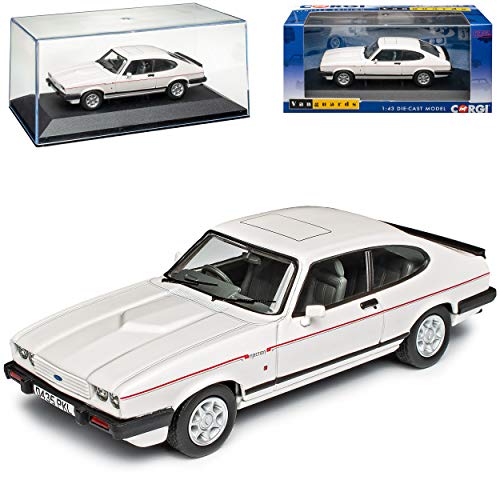 NEW Ford Capri MK3 2.8i Diamant Weiss Coupe Rechtslenker 1978-1986 1/43 Corgi Vanguards Modell Auto mit individiuellem Wunschkennzeichen von NEW