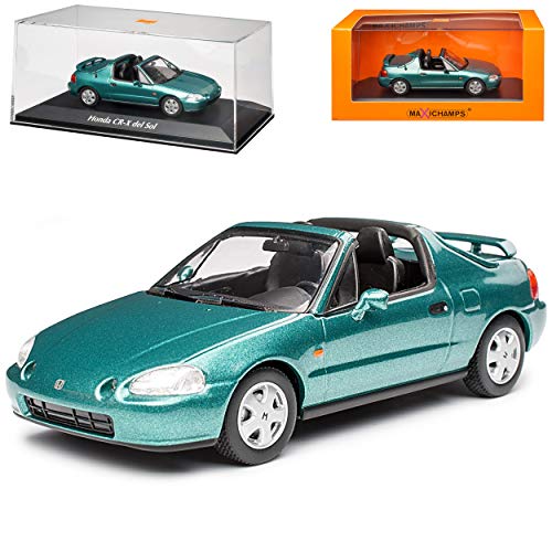 Hon-da CR-X Del Sol Typ EH6 Cabrio Türkis Grün Metallic 1992-1998 1/43 Minichamps Maxichamps Modell Auto mit individiuellem Wunschkennzeichen von NEW