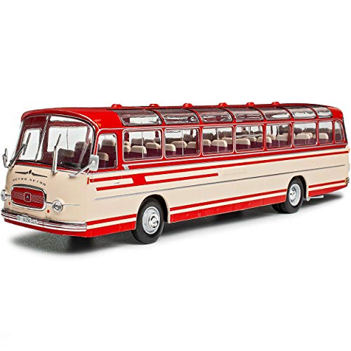 Kässbohrer Setra S-14 Rot Bus Beige 1/43 Ixo Modell Auto mit individiuellem Wunschkennzeichen von NEW