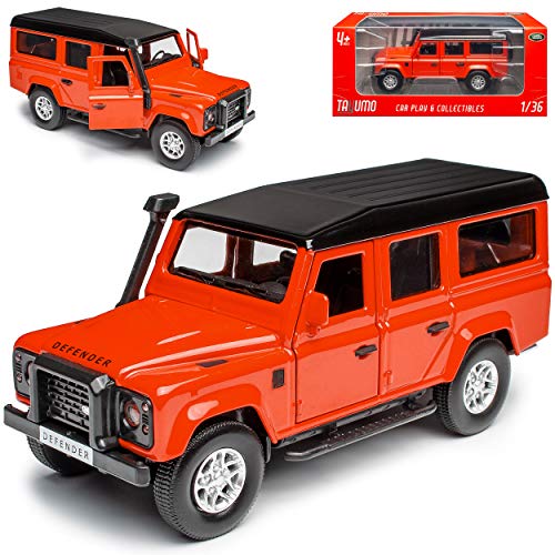 NEW Land R*O*V*E*R Defender 110 Orange mit Dach in Schwarz 1/36 Tayumo Modell Auto mit oder ohne individiuellem Wunschkennzeichen von NEW
