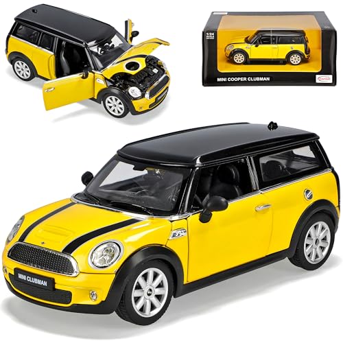 NEW Mini Cooper Clubman Kombi Gelb Ab 2007 1/24 Rastar Modellauto Modell Auto von Guoml