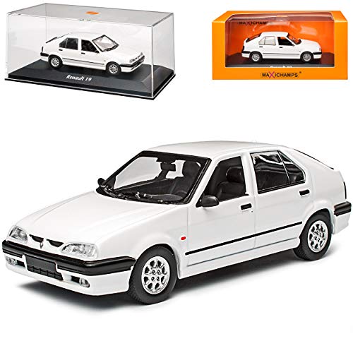 Renautl 19 5 Türer Weiss 1988-1997 1/43 Minichamps Maxichamps Modell Auto von NEW