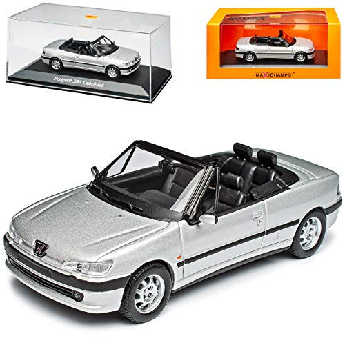 Peugeot 306 Cabrio Silber 1994-2002 1/43 Minichamps Maxichamps Modell Auto mit individiuellem Wunschkennzeichen von NEW