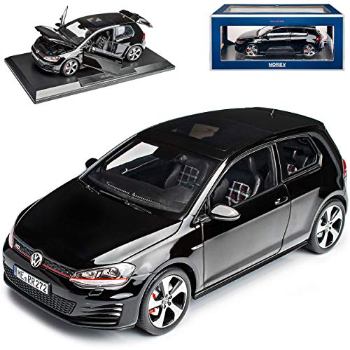 Volkwagen Golf VII 7 G-T-I Schwarz 3 Türer 2012-2020 1/18 Norev Modell Auto mit individiuellem Wunschkennzeichen von NEW