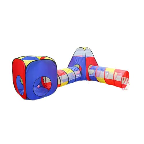 NEWFUN 3 in1 Spielzelt mit Tunnel, Krabbel-Tunnel & mehr (ohne Bälle), Pop-Up Spielhaus mit Zelt Tasche, Geburtstagsgeschenk für Kinder von NEWFUN