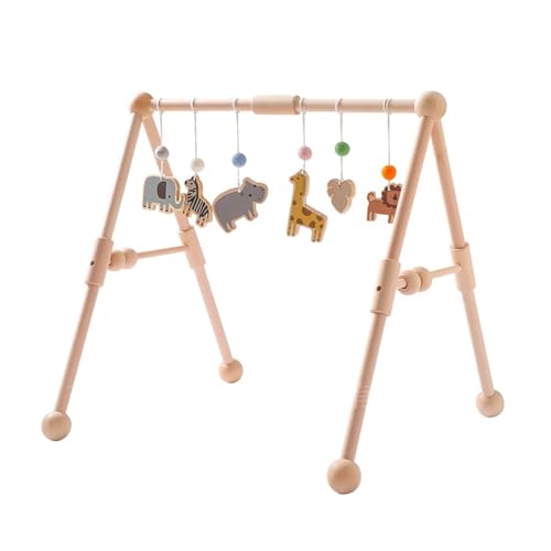 NEWFUN Spielbogen Baby Holz, Mit Herausnehmbarem Grasland-Tier-Griffspielzeug, Holzspielset, Geeignet für Kleinkinder NEWFUN Spielbogen Baby Holz, Mit Herausnehmbarem Grasland-Tier-Griffspielzeug, Holzspielset, Geeignet für Kleinkinder von NEWFUN