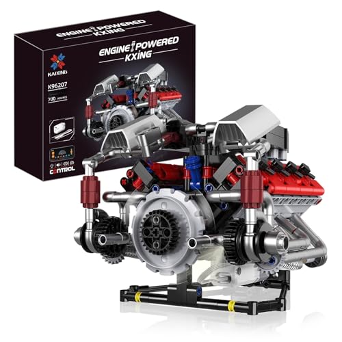 NEWRICE Le Mans Sportwagen-Motoren-Baukasten,V8-Motoren Modell,das funktioniert Spielzeug mit Motor & APP-Steuerung für 6+ Jahre Kinder Erwachsene (700 Teile) von NEWRICE