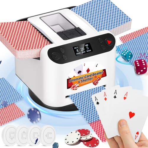 NEWTRY 2 IN 1 Kartengeber & Kartenmischer, 360°Drehbarer Kartenspielautomat für UNO, Blackjack, Texas Hold'em mit 4 Fernbedienungen NEWTRY 2 IN 1 Kartengeber & Kartenmischer, 360°Drehbarer Kartenspielautomat für UNO, Blackjack, Texas Hold'em mit 4 Fernbedienungen von NEWTRY