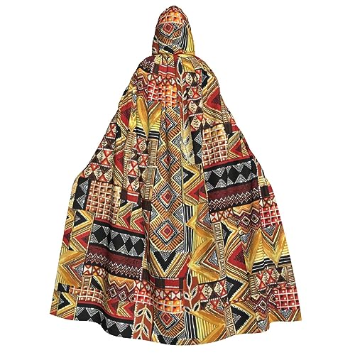 NEZIH Afrikanischer Textil-Patchwork-Kapuzenumhang für Erwachsene, Karneval, Hexe, Cosplay, Kostüm, Karneval, Partyzubehör, 190 cm von NEZIH