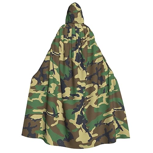 NEZIH Grüner Militär-Camouflage-Umhang mit Kapuze, Unisex, Cosplay-Kostüme, Umhang für Erwachsene, 190 cm von NEZIH