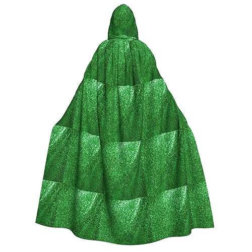 NEZIH Grüner Pailletten-Umhang mit Kapuze, Unisex, Cosplay-Kostüme, Umhang für Erwachsene, 190 cm von NEZIH
