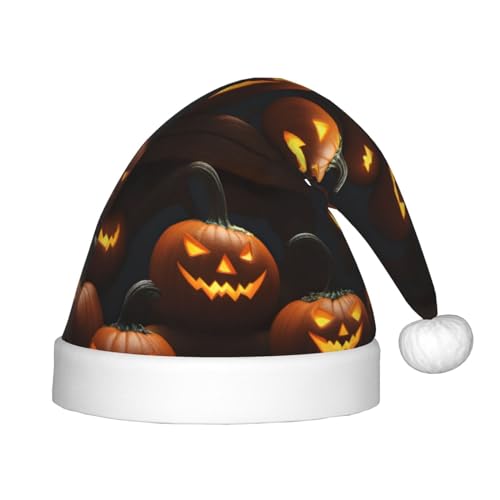 NEZIH Halloween Kürbis 1 Druck Weihnachtsmütze Xmas Hut für Kinder Neujahr Festliche Party Supplies Weihnachtsmann Hut von NEZIH