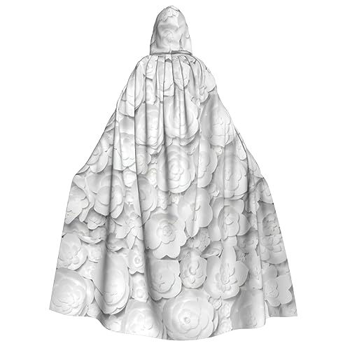 NEZIH Halloween-Umhang mit Kapuze für Erwachsene, 3D-Blumendruck, Cosplay-Kostüm, volle Länge (190 cm) von NEZIH