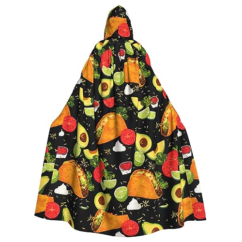 NEZIH Halloween-Umhang mit Kapuze für Erwachsene, Lebensmitteldruck, Cosplay-Kostüm, volle Länge (185 cm) von NEZIH