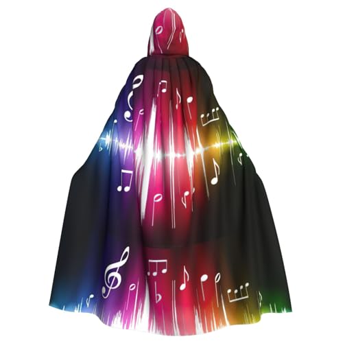 NEZIH Halloween-Umhang mit Kapuze für Erwachsene, Musikdruck, Cosplay-Kostüm, volle Länge (185 cm) von NEZIH
